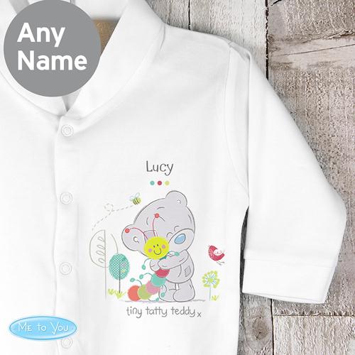 Personalised Tiny Tatty Teddy Cuddle Bug Baby Grow 0-3 mths Extra Image 1